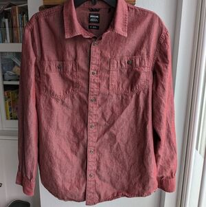 Prada Men's Casual Red Button Down Shirt